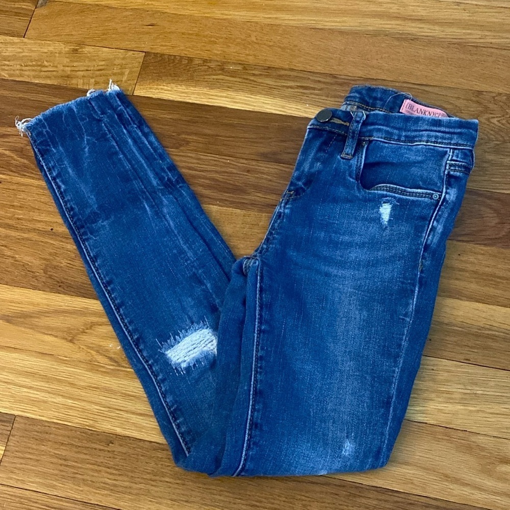Blank NYC Girls Blue Ripped Skinny Jeans Size 10